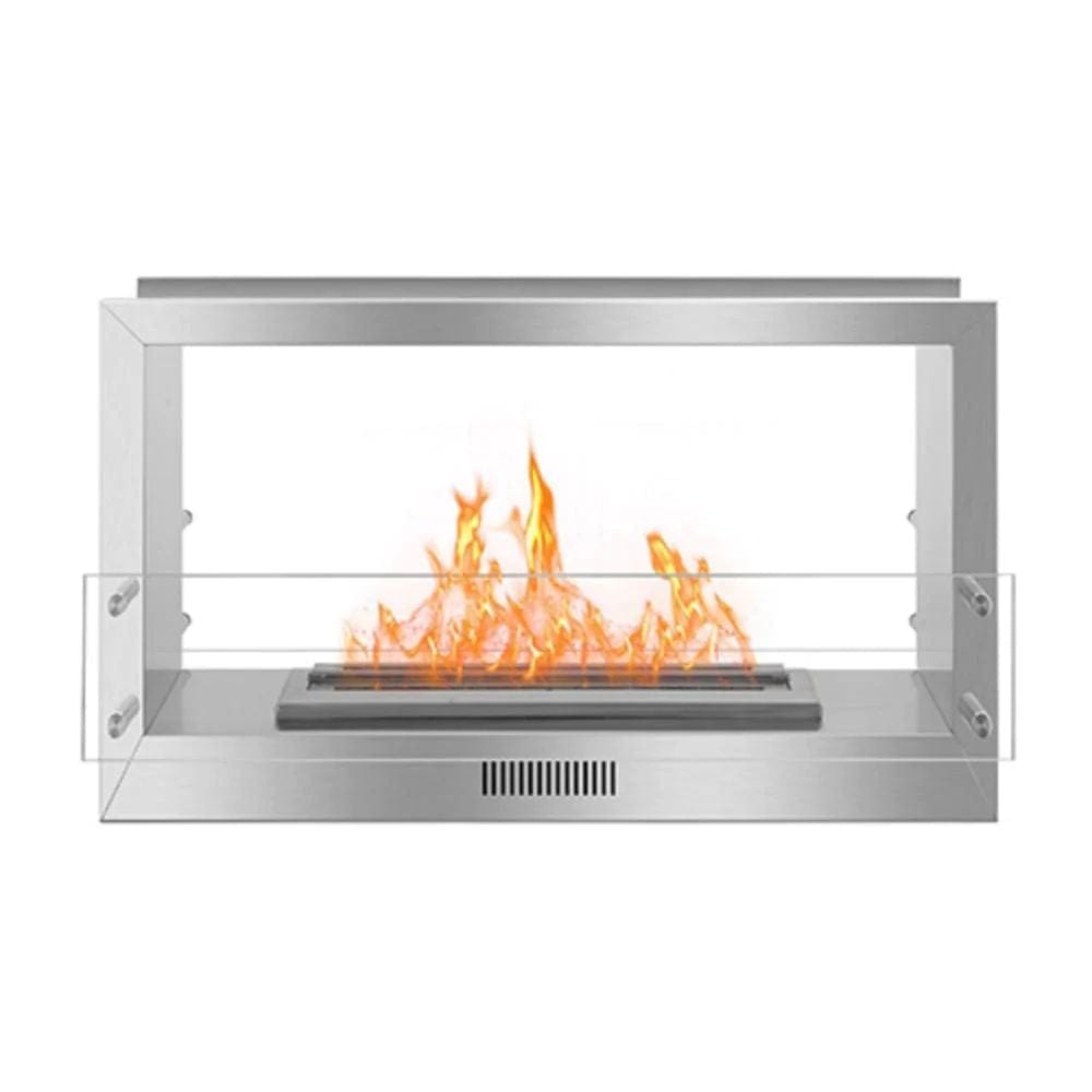 The Bio Flame 38-Inch Firebox DS Built-in See-Through Stainless Steel Ethanol Fireplace