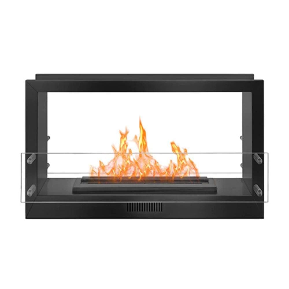 The Bio Flame 38-Inch Firebox DS Built-in See-Through Ethanol Fireplace Black