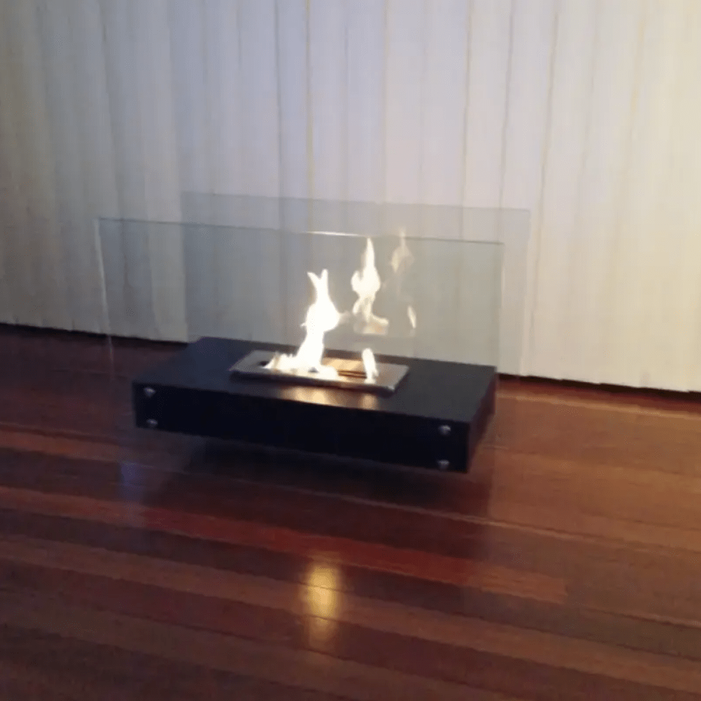 The Bio Flame Evoque 35-Inch Free Standing Glass Ethanol Fireplace