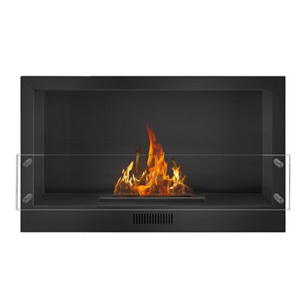 The Bio Flame 38" Firebox SS - UL Listed Built-in Ethanol Fireplace Black