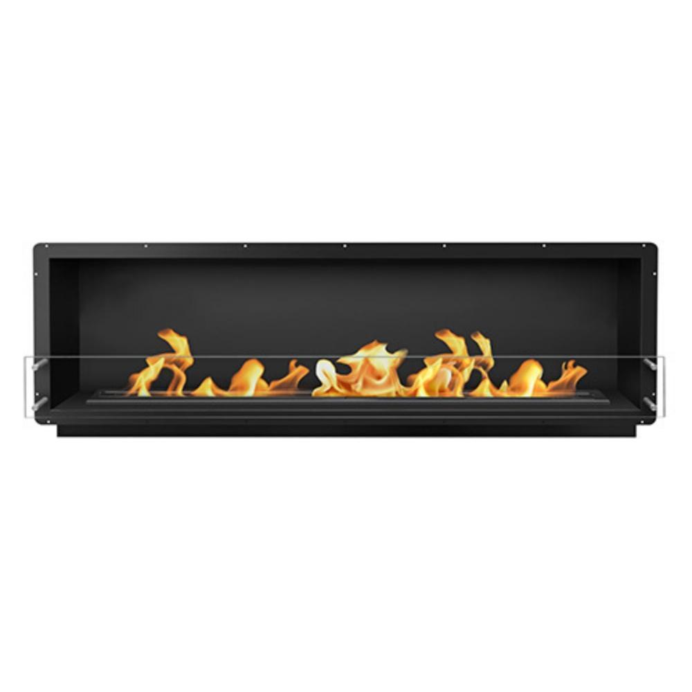 The Bio Flame 84" Smart Firebox SS - Built-in Ethanol Fireplace in Black