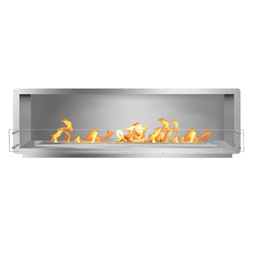 The Bio Flame 84" Smart Firebox SS - Built-in Ethanol Fireplace in Stainless Steel