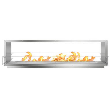 The Bio Flame 96" Smart Firebox DS - See-Though Ethanol Fireplace in Stainless Steel