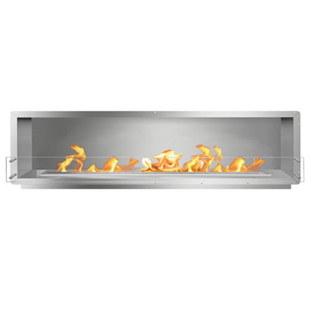The Bio Flame 96" Smart Firebox SS - Built-in Ethanol Fireplace in Stainless Steel