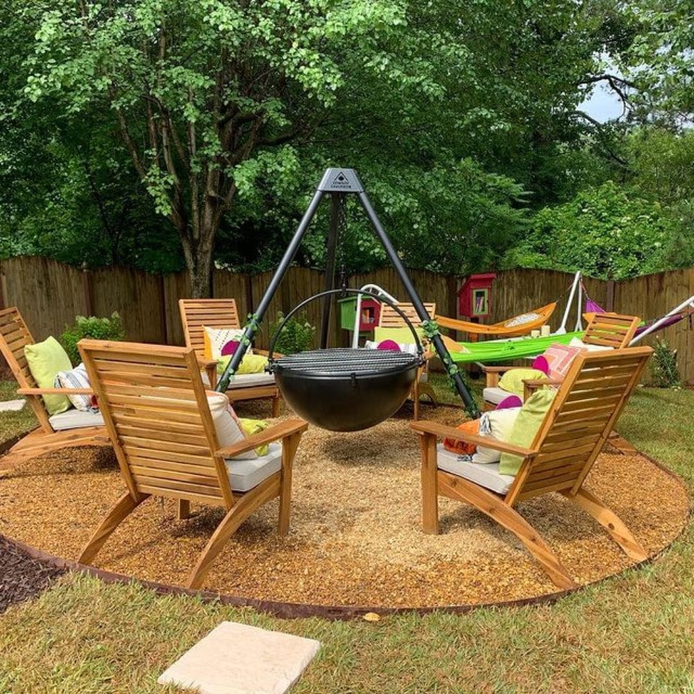 24 Inch Cauldron Cowboy Cauldron The Dude Steel Fire Pit Grill — Modern Blaze