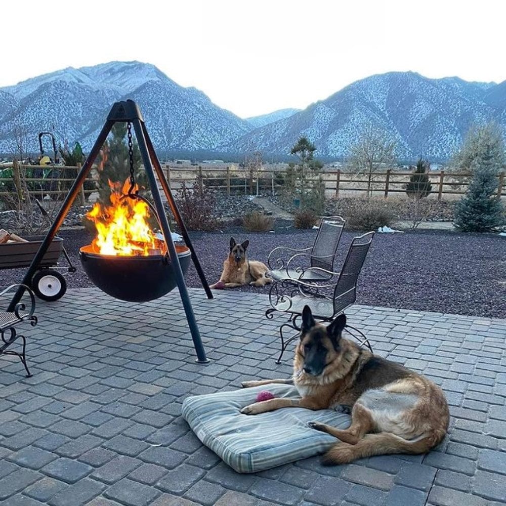 Cowboy Cauldron The Dude Steel Fire Pit Grill — Modern Blaze