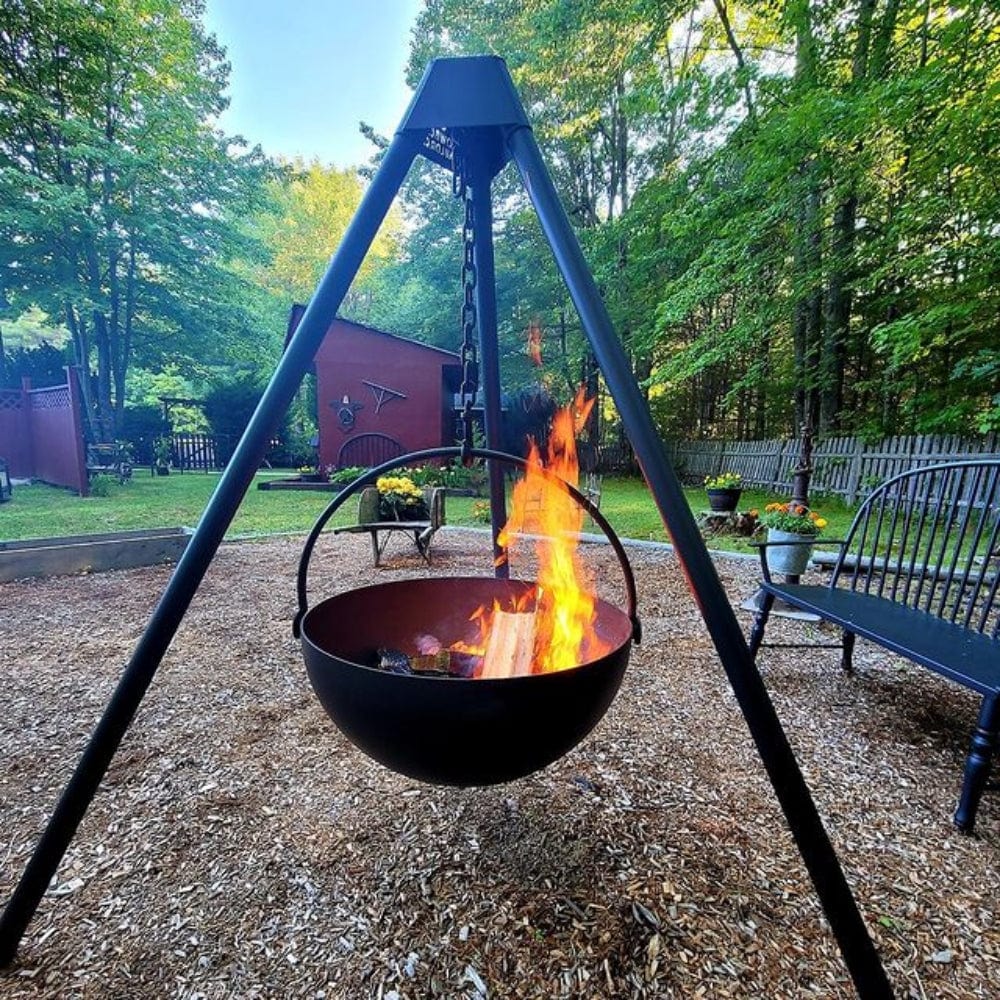 Cowboy Cauldron The Dude Steel Fire Pit Grill — Modern Blaze