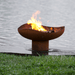 The Fire Pit Gallery 24-Inch Mini Sand Dune Steel Fire Bowl lit up