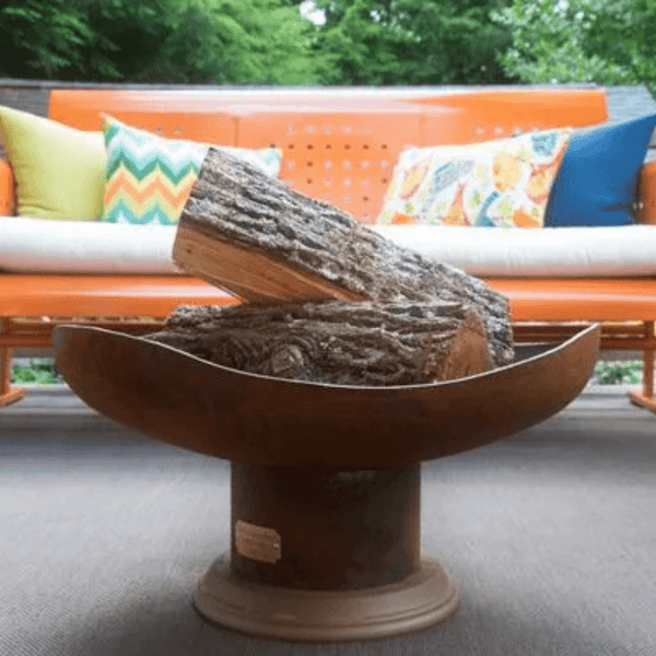 The Fire Pit Gallery 24-Inch Mini Sand Dune Steel Fire Bowl in seating area