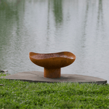 The Fire Pit Gallery 24-Inch Mini Sand Dune Steel Fire Bowl during the day