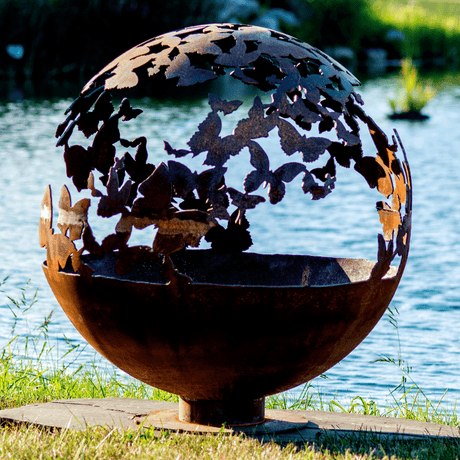 The Fire Pit Gallery Butterfly Wings Steel Fire Bowl side view