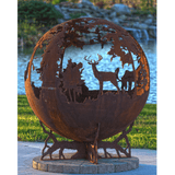 The Fire Pit Gallery Up North Steel Fire Pit with handcrafted art during the day