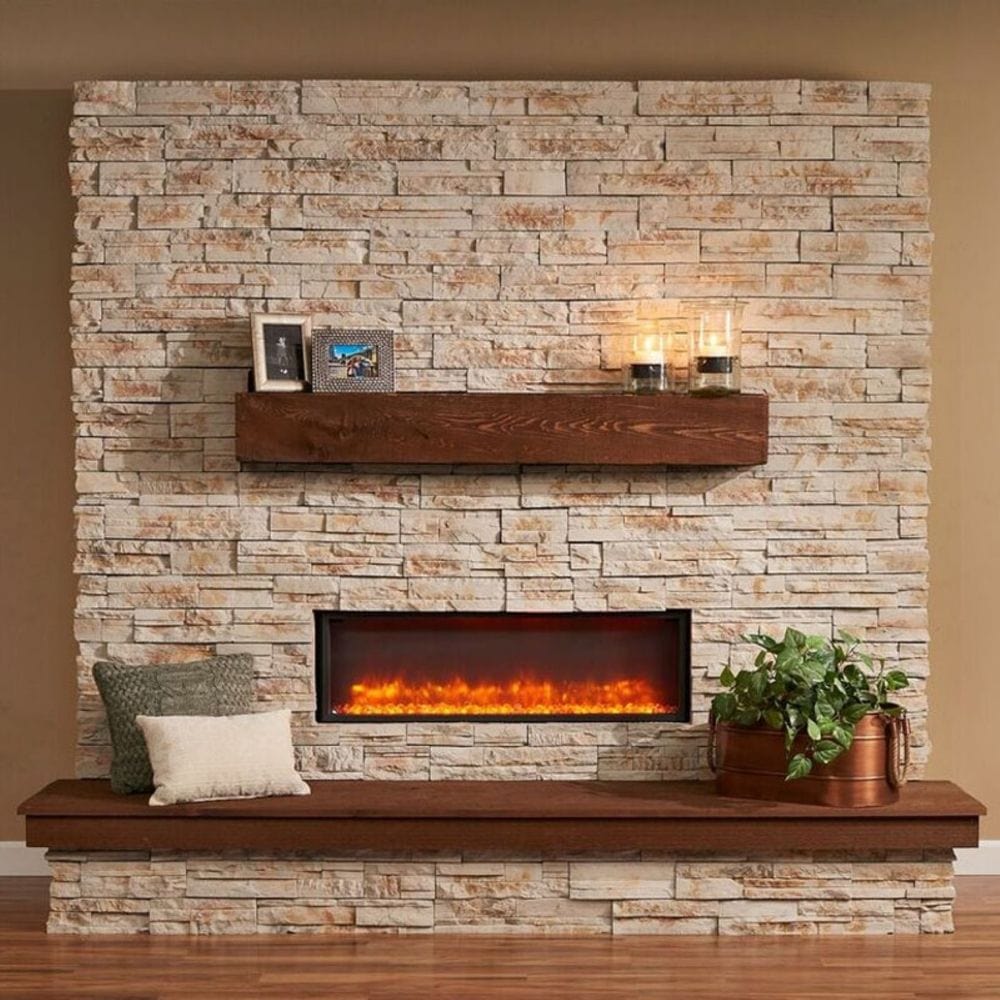 The Outdoor GreatRoom Company Cove Grey Concrete Floating Mantel Shelf