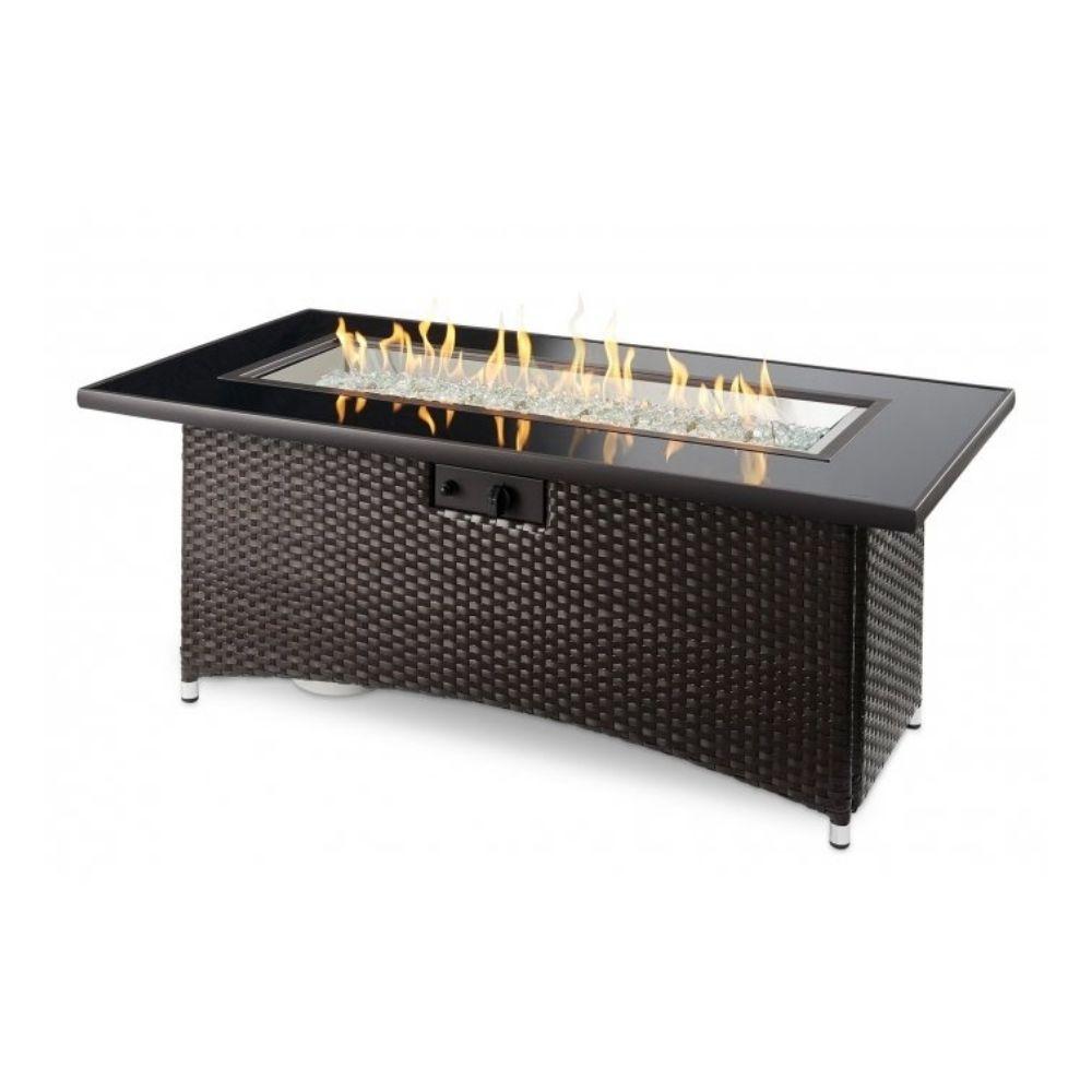 The Outdoor GreatRoom Company Balsam Montego 59" Fire Pit Table with glass gems