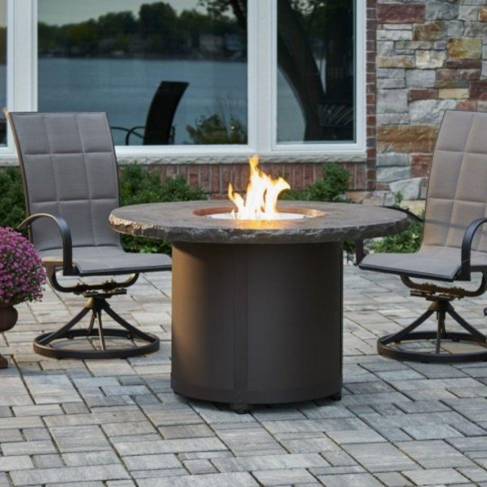 The Outdoor GreatRoom CompanyBeacon Marbleized Dining Height Gas Fire Pit Table