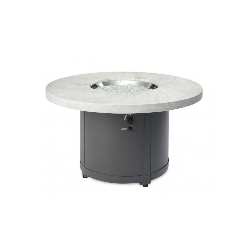 The Outdoor GreatRoom Company Beacon  white onix 48-Inch Round Gas Fire Pit Table