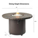 Beacon Dining Height Fire Table Dimensions
