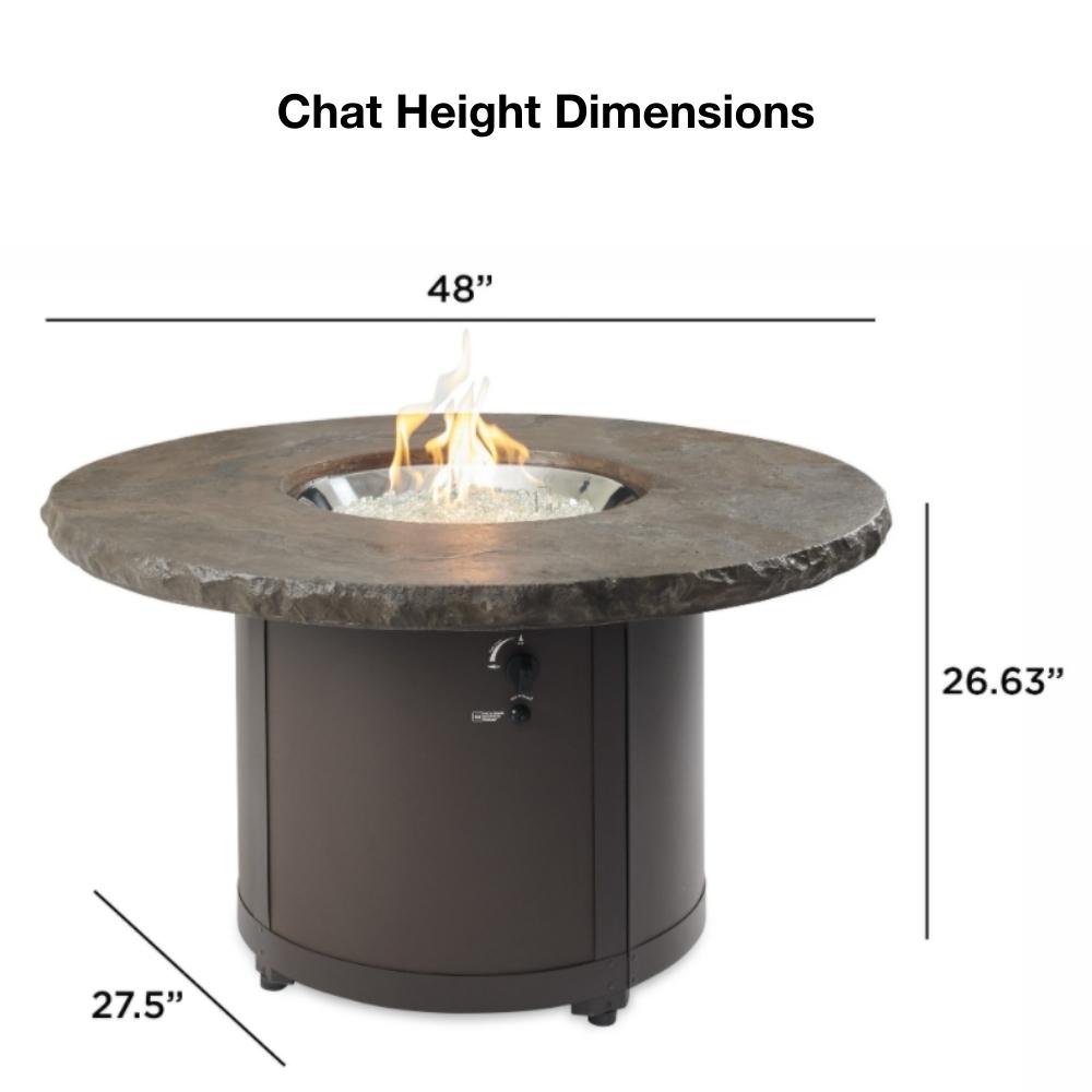 Beacon Chat Height Fire Table Dimensions