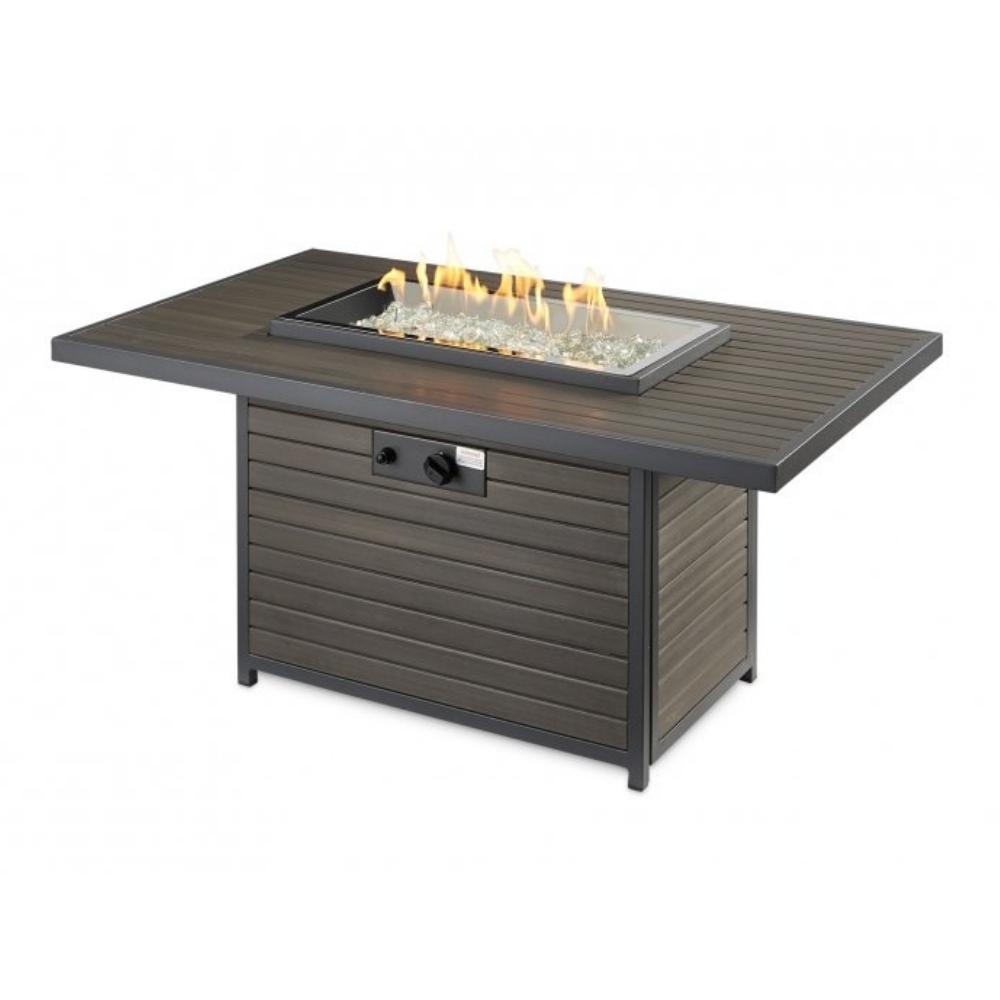 The Outdoor GreatRoom Company Brooks Rectangular Fire Pit Table ...