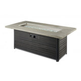 The Outdoor GreatRoom Company Cedar Ridge 61" Linear Fire Pit Table with fire glass