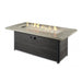 The Outdoor GreatRoom Company Cedar Ridge 61-inch Linear Gas Fire Pit Table lit up