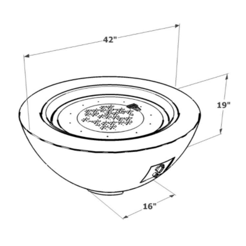 The Outdoor GreatRoom Company Cove 42-inch Round Gas Fire Bowl Specs.