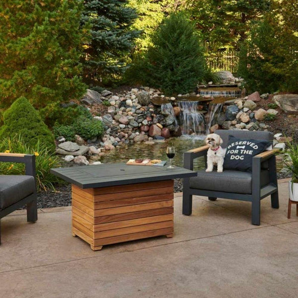 The Outdoor GreatRoom Company Darien 42-inch Rectangular Fire Pit Table with Cover