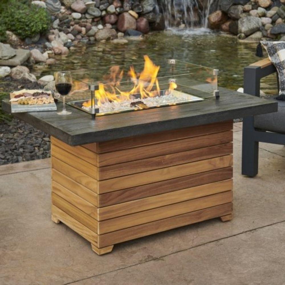 The Outdoor GreatRoom Company Darien 42" Rectangular Fire Pit Table - Everblend Top