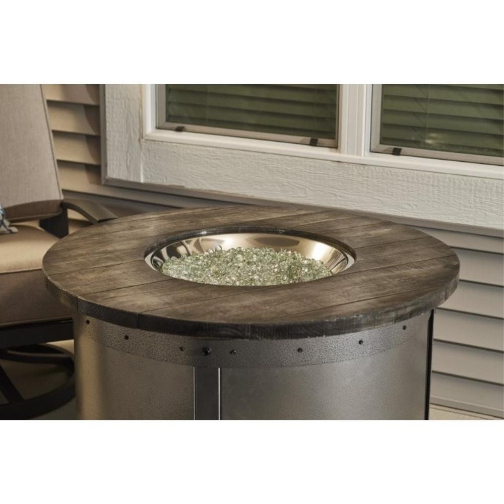 The Outdoor GreatRoom Company Edison 39" Round Gas Fire Pit Table with glass media