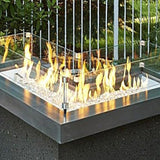L-Shaped Linear Glass Wind Guard for Fire Pits