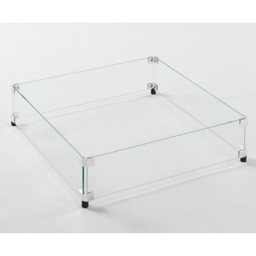 Square Glass Wind Guard for Fire Pits
