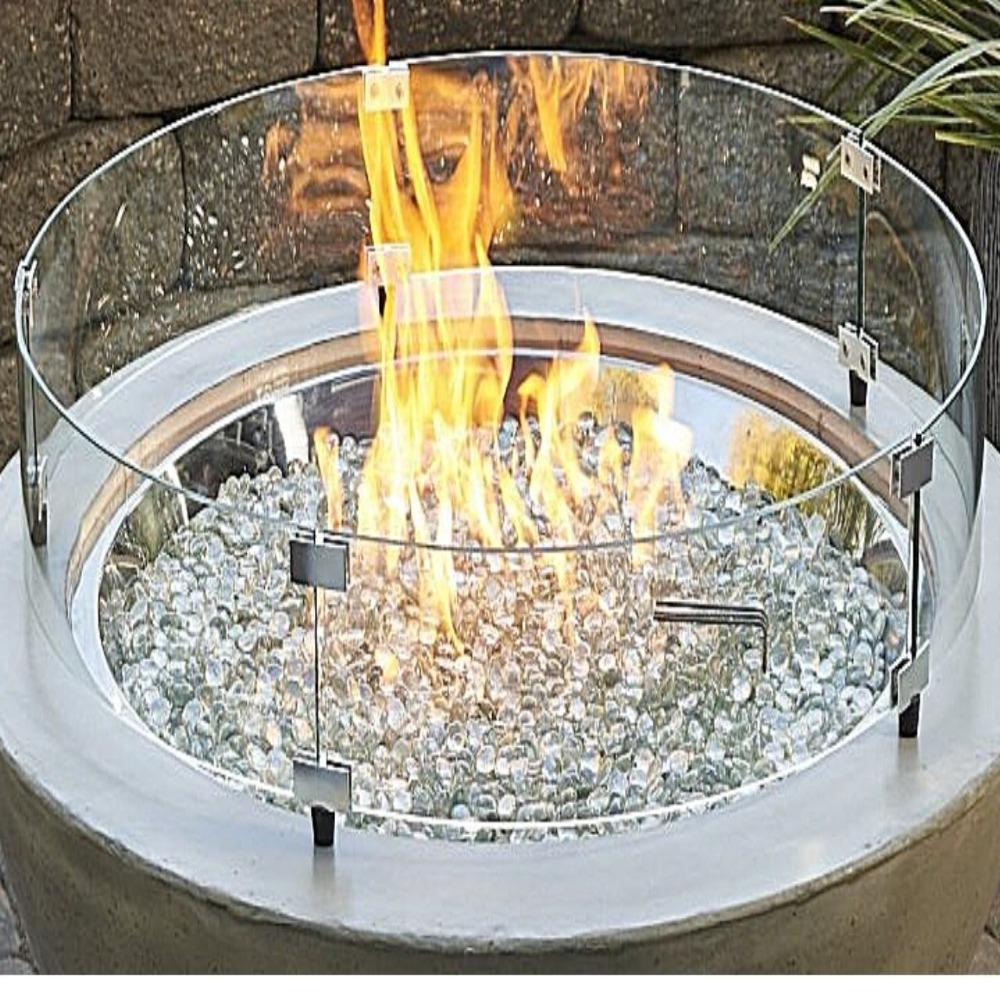 Round Glass Wind Guard for Fire Pits