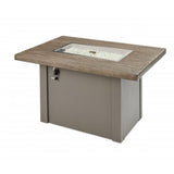 Havenwood 44-inch Driftwood Rectangular Gas Fire Pit Table with Glass Cover Gray Base