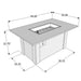 Havenwood 44-inch Rectangular Gas Fire Pit Table Dimensions
