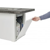 Havenwood 44" Stone Gray Rectangular Gas Fire Pit Table Access door with White Base