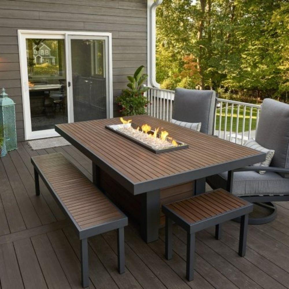 Kenwood 81-inch Gas Fire Pit Dining Table on Patio