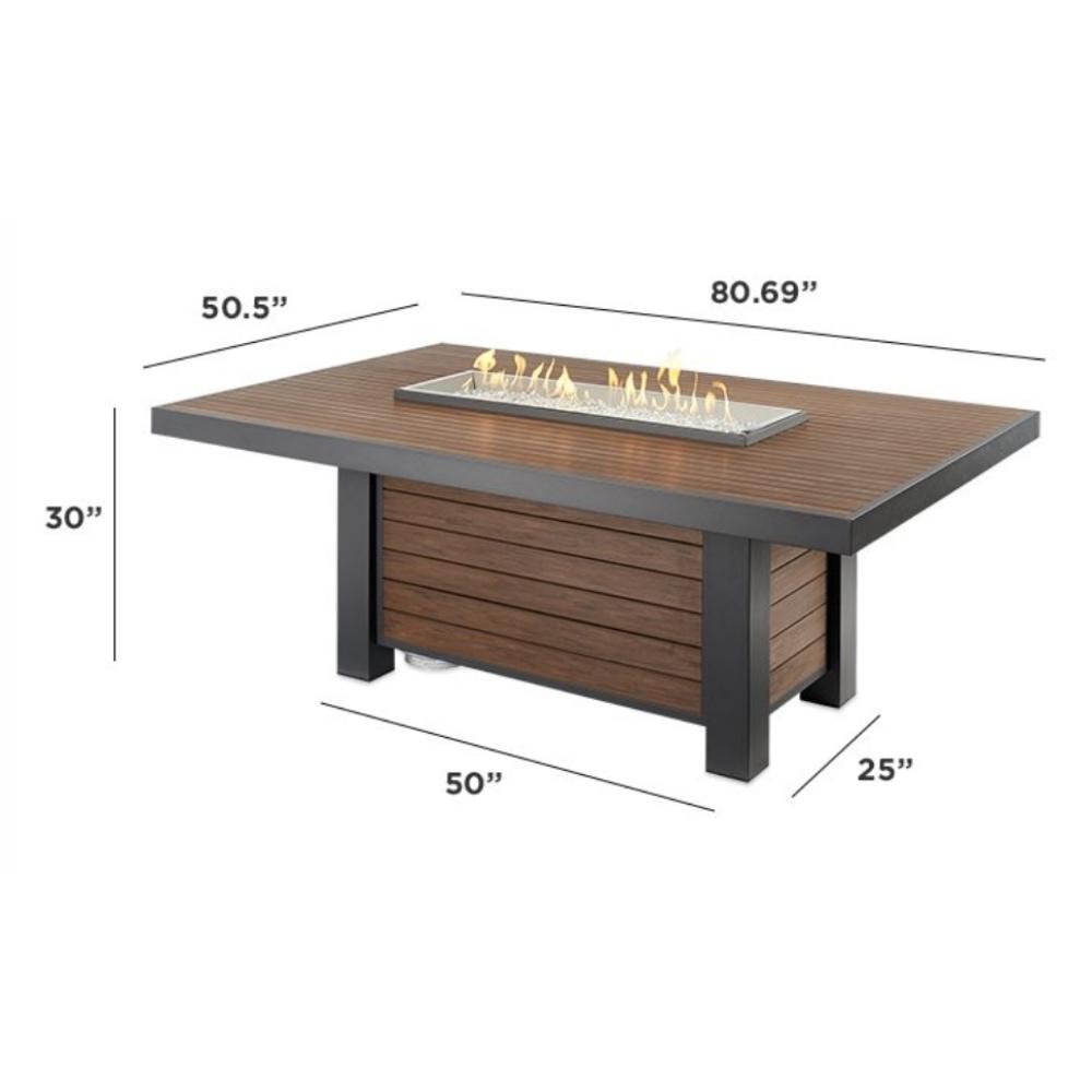 The Outdoor GreatRoom Company Kenwood 81-inch Gas Fire Pit Dining Table Specs
