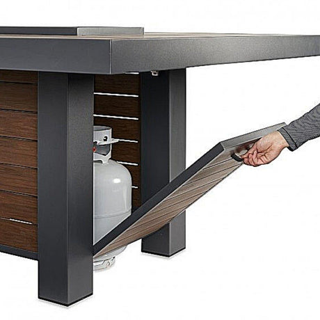 The Outdoor GreatRoom Company Kenwood 81-inch Gas Fire Pit Dining Table Access Door