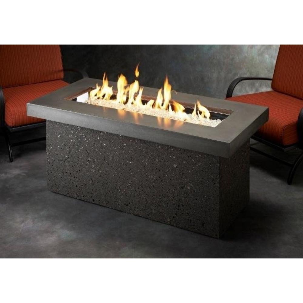 Grey Key Largo Linear Gas Fire Pit Table with 2 Chairs