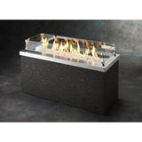 Stainless Steel Key Largo Linear Gas Fire Pit Table with Optional Wind Guard