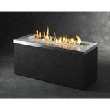 The Outdoor GreatRoom Company Key Largo Linear Gas Fire Pit Table in Stainless Steel