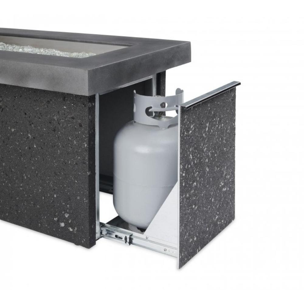 Grey Key Largo Linear Gas Fire Pit Table Access Door