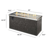 Stainless Steel Key Largo Linear Gas Fire Pit Table Specs