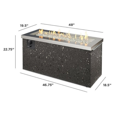 Stainless Steel Key Largo Linear Gas Fire Pit Table Specs