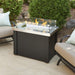 Stainless Steel Providence Rectangular Gas Fire Pit Table with Optional Wind Guard