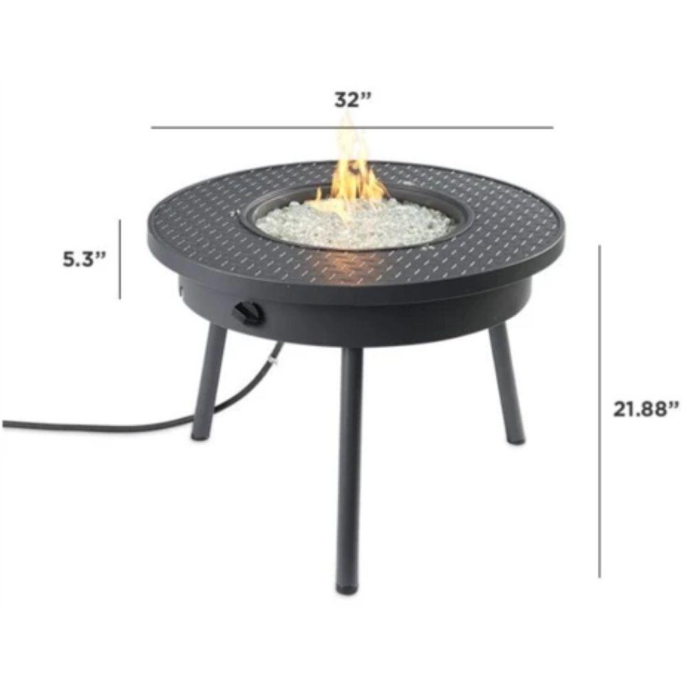 Renegade 32-inch Round Portable Gas Fire Pit Table Dimensions