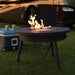 Renegade 32-inch Round Portable Gas Fire Pit Table in outdoor setting