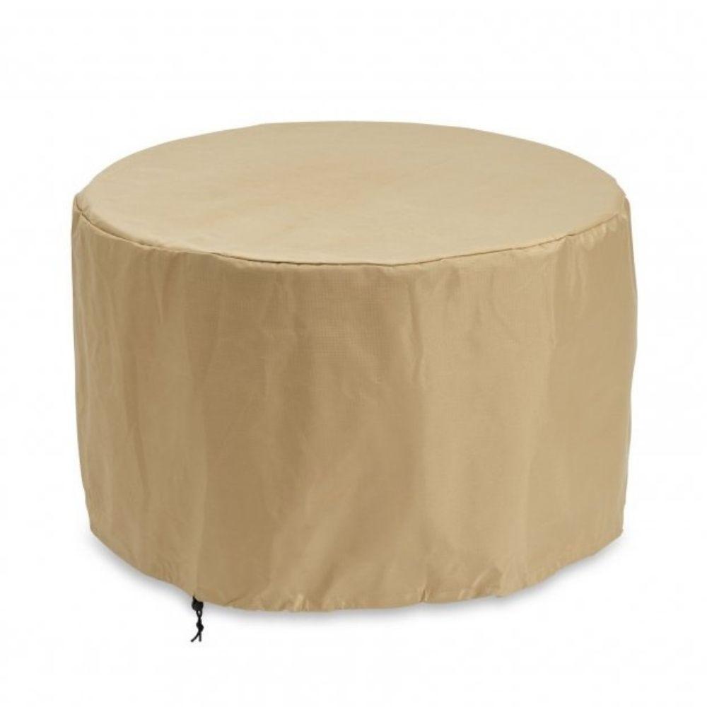 Round Tan Polyester Ripstop Cover with Drawstring. 