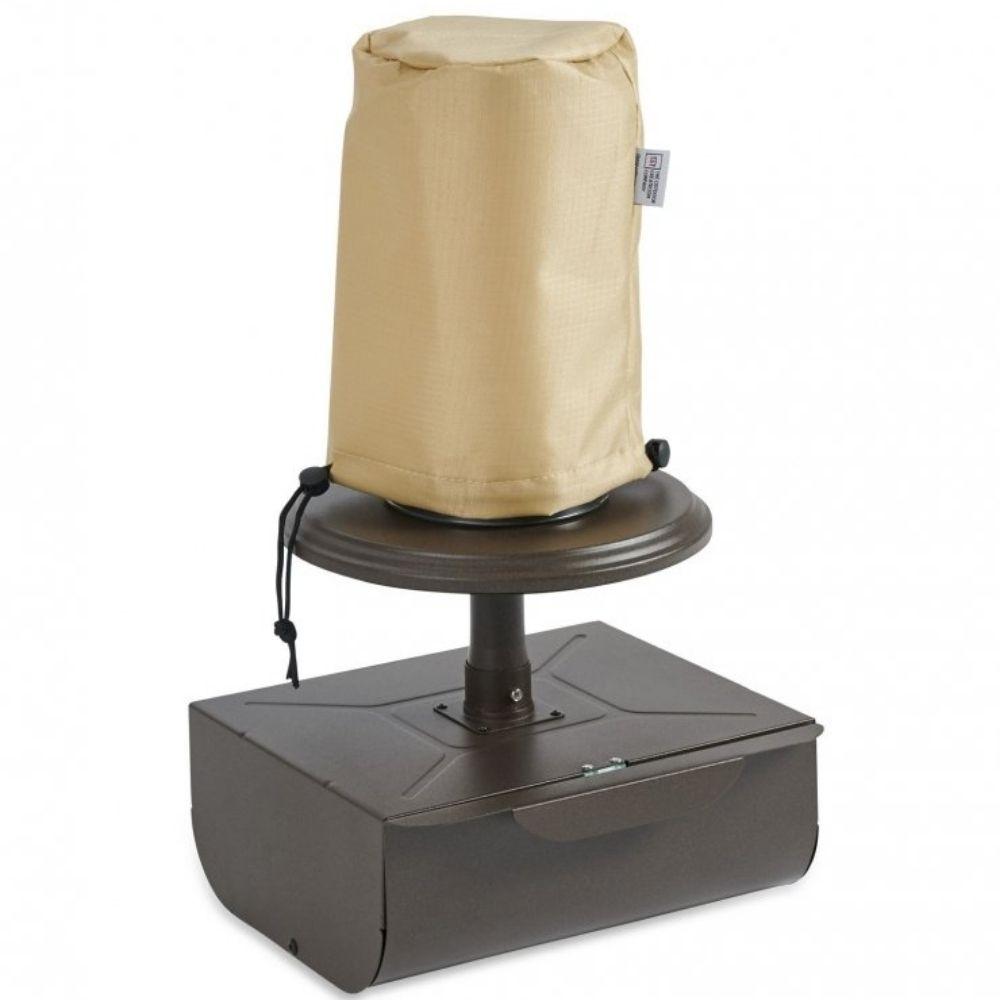 Round Tan Polyester Ripstop Cover with Drawstring. 