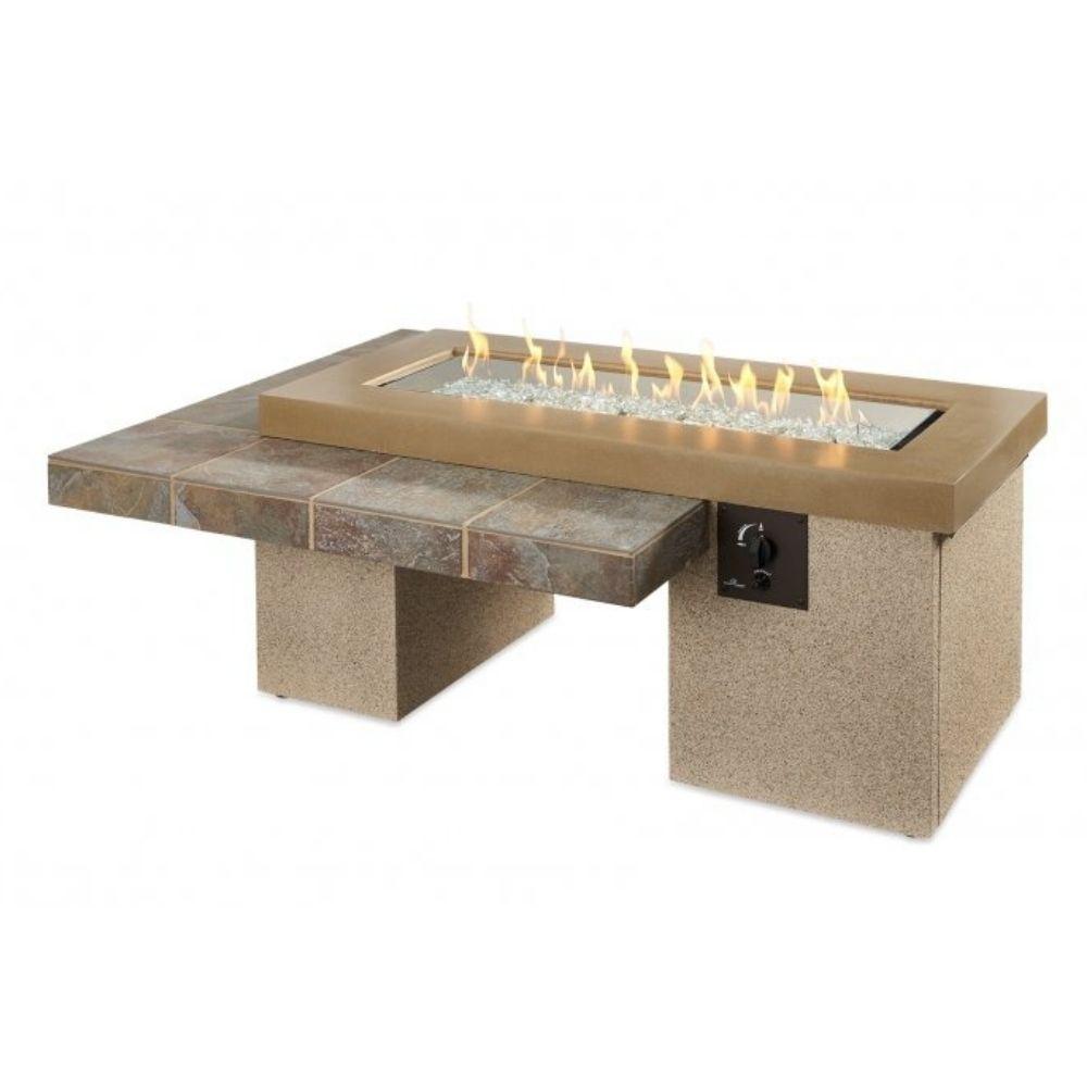 The Outdoor GreatRoom Company Uptown 65" Brown Linear Fire Pit Table - UPT-1242-BRN